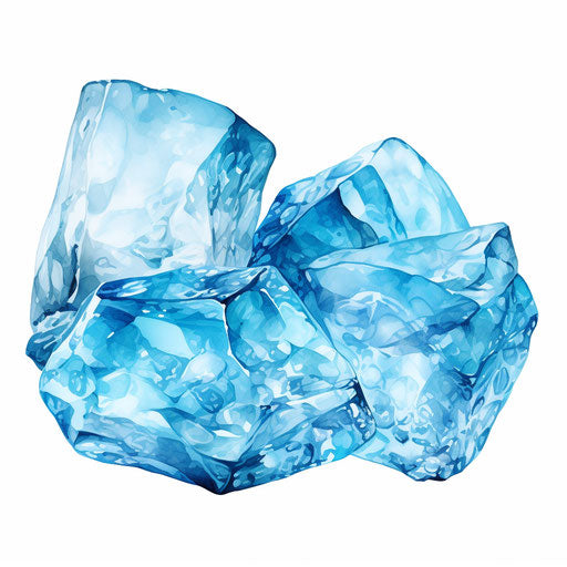 Icy illustration in the style of oil painting, on white background