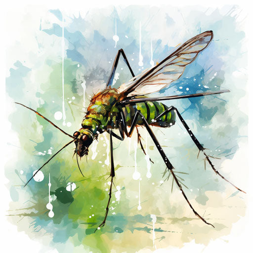 Impressionistic mosquito clipart on white background