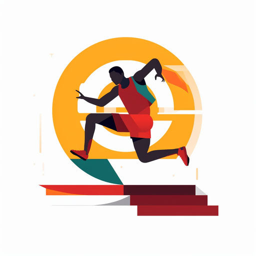 Minimalist track and field illustration on white background