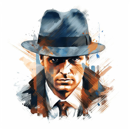 Detective in Impressionistic Art style, on white background