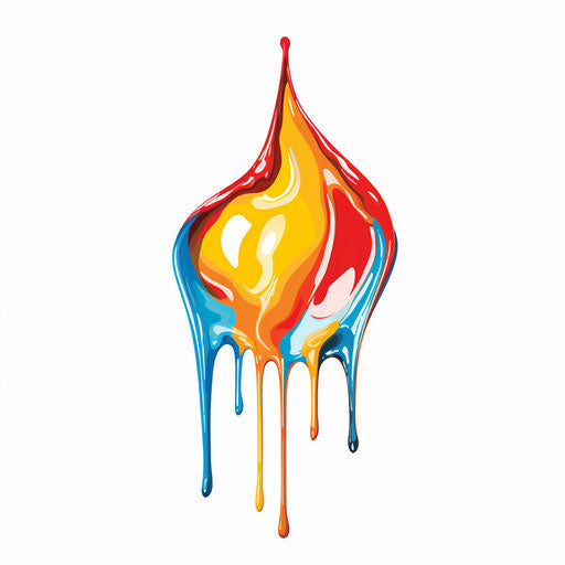 Drip clipart in the style of oil painting, on white background