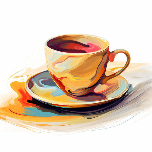 Cup clipart in the style of Impressionistic Art