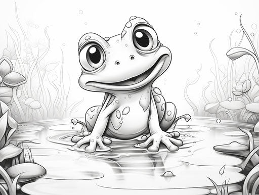 Little frog coloring pages, spiritual meditations style