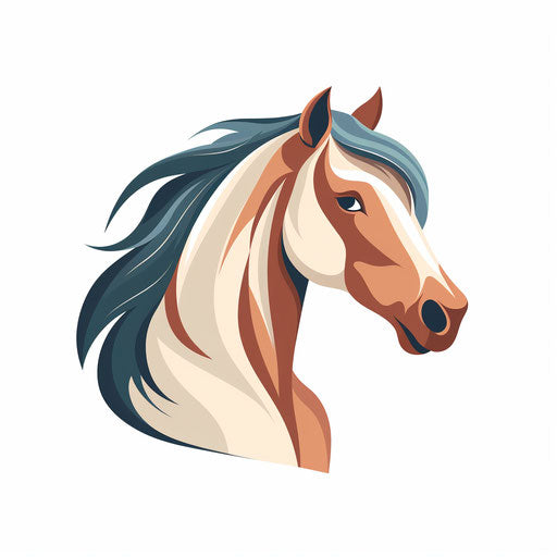 Horse art in Minimalist style, on white background