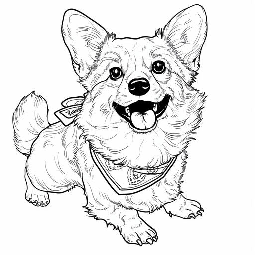 A corgi ready for an adventure with a bandana around its neck