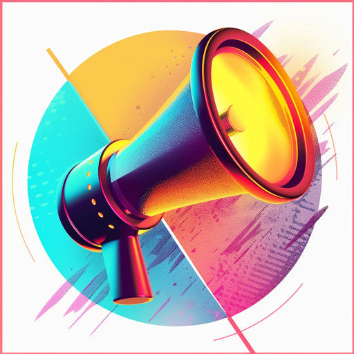 Realistic attention clipart with modern design and vibrant colors