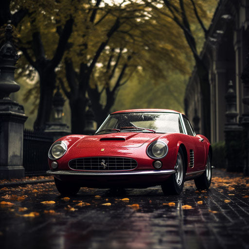 Classic front view of the Ferrari GT