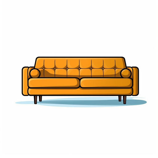 Sofa clipart in Minimalist style on white background