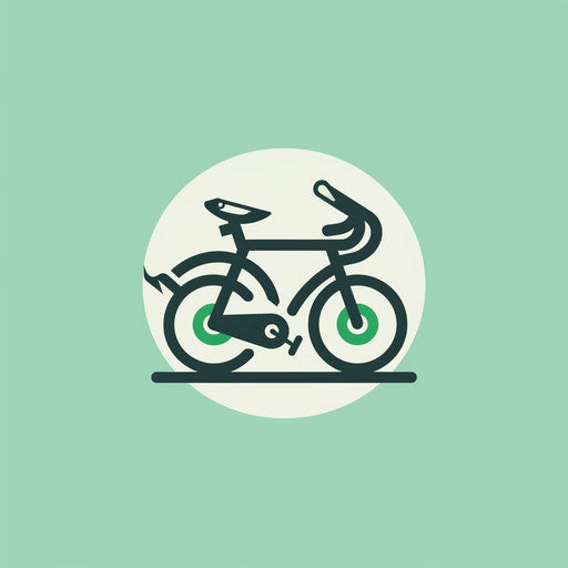Modern fitness logo with a stylized bike on light green background