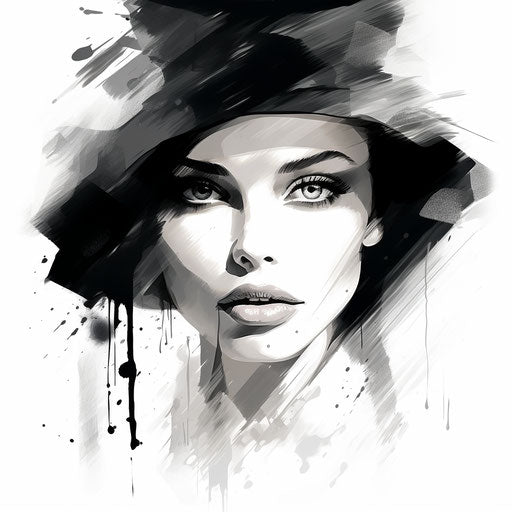 Illustration in the style of Chiaroscuro Art on white background