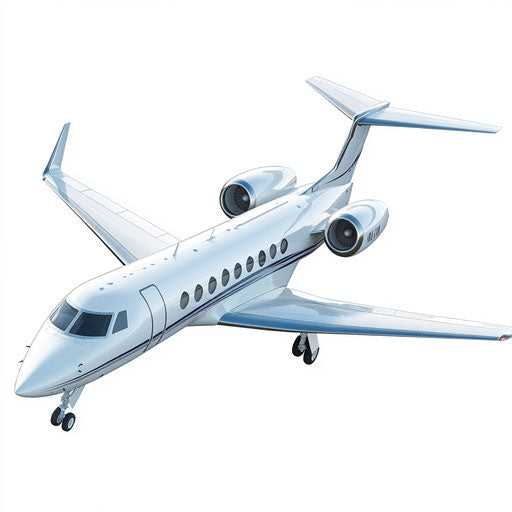 Realistic illustration of a private jet
