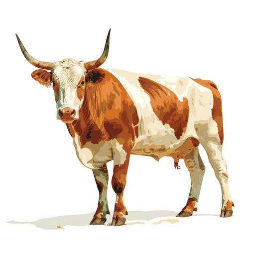 Ox illustration on a white background