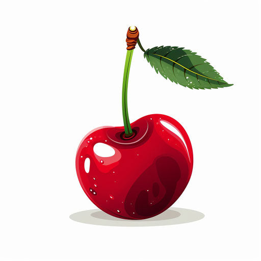 Minimalist cherry illustration on white background