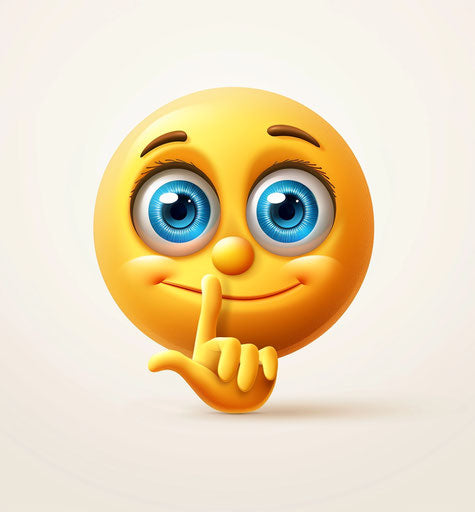 Yellow smiling face with blue eyes on white background