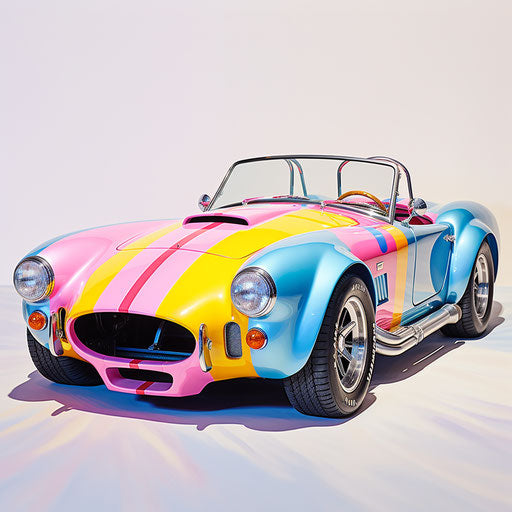 Pastel colors on ac cobra sports car