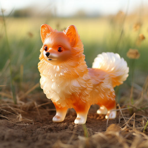 Pomeranian Dog Standing in Grass