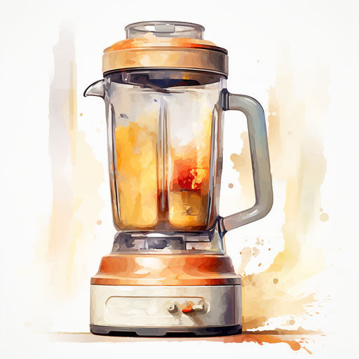 Blender clipart in the style of oil painting, on a white background