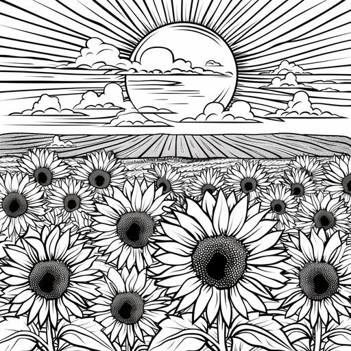 Sunlight on sunflower field