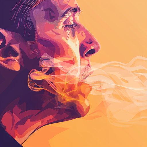 Realistic breathing clipart with flat random background