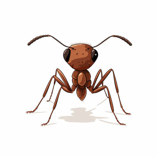 Ant clipart in the style of Minimalist, on white background