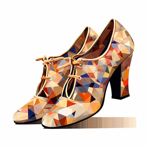 Shoes Clipart in the style of Impressionistic Art, on white background