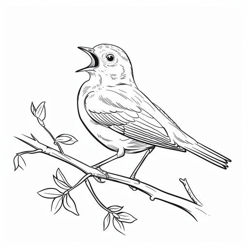 Bird singing on a branch