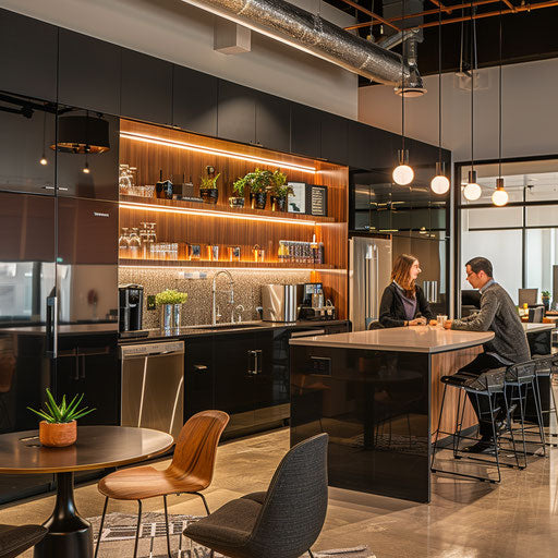 Coffee break in a stylish office kitchen