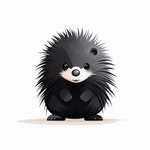 Porcupine clipart in Minimalist style, on a white background