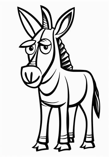 Donkey coloring illustration, Moralìs, Burgerman style, Ferrania P30