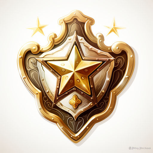 Sheriff badge in the style of Impressionistic Art