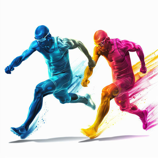 Realistic competition illustration on white background, vibrant hues