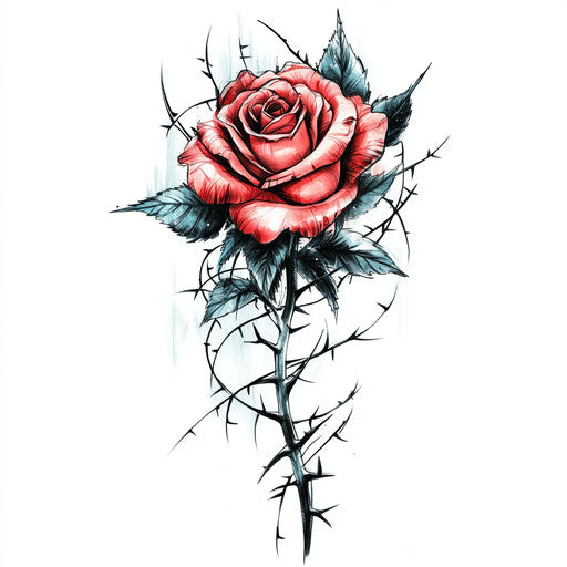 Beautiful flat tattoo sketch inner bicep watercolor rose