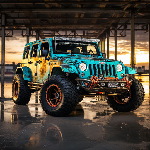 Vintage off-road vehicle with hydraulic suspension