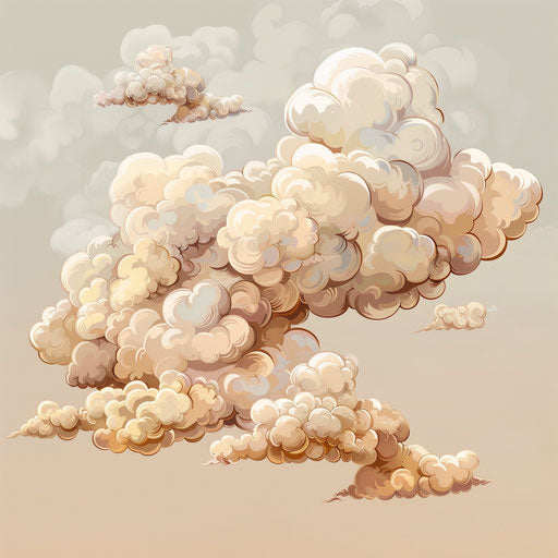 Cartoon cloud in photo realistic quality on flat beige background