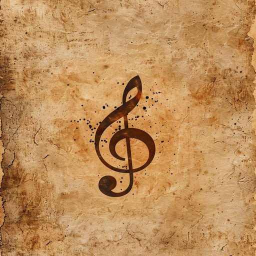 Handcrafted music logo with earthy tones and natural texture