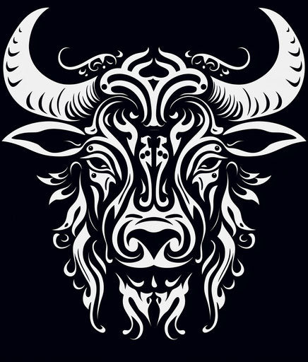 Tribal bull head in vector