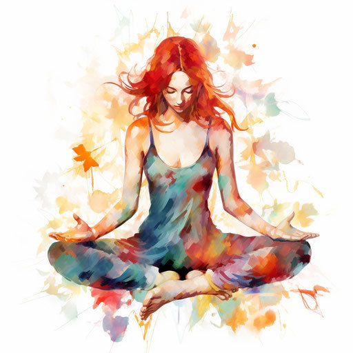 Namaste clipart in the style of Impressionistic Art, on a white background