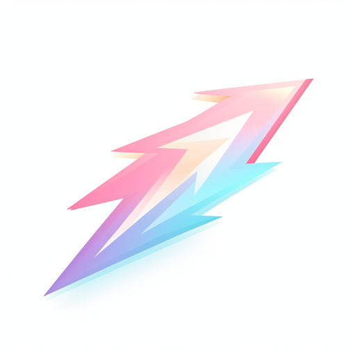 Lightning bolt in Pastel Colors Art style, on white