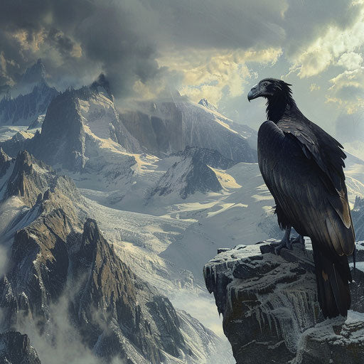 Condor in a fantastical mountain setting
