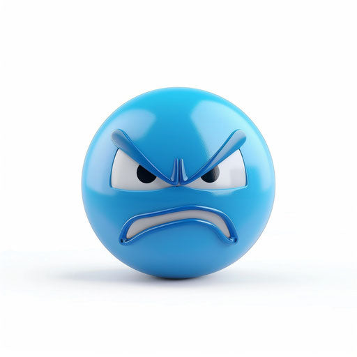 Blue emoji icon expressing fed up feeling