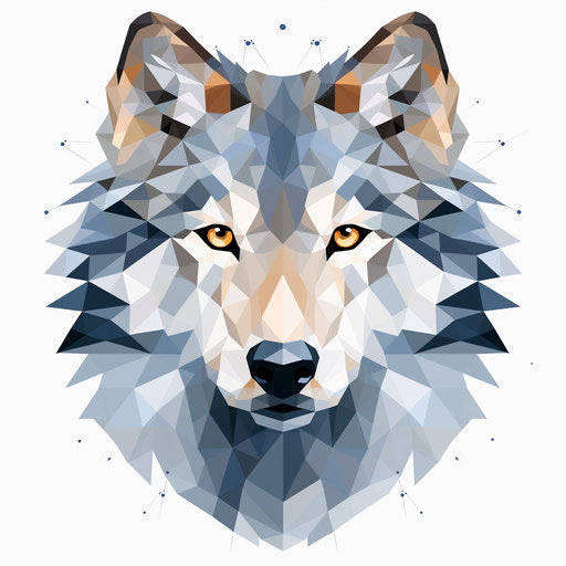 Minimalist wolf drawing on white background