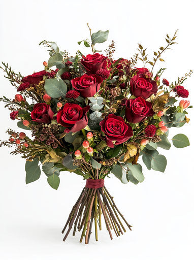 30 red roses bouquet, Valentine's Day-themed clipart