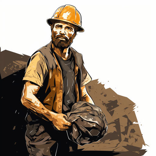Mining clipart in the style of Chiaroscuro Art, on a white background