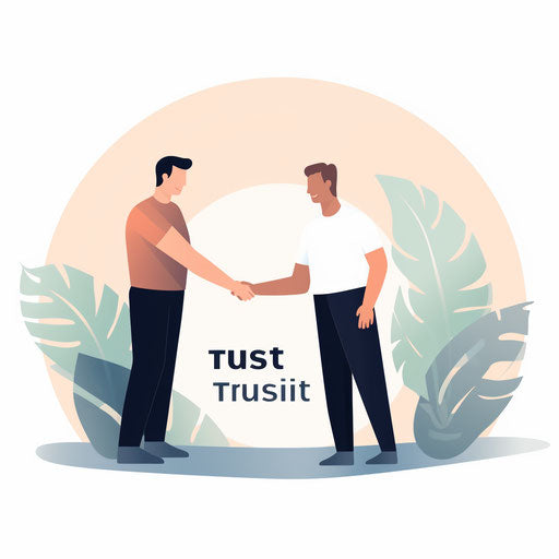 Minimalist trust illustration on white background