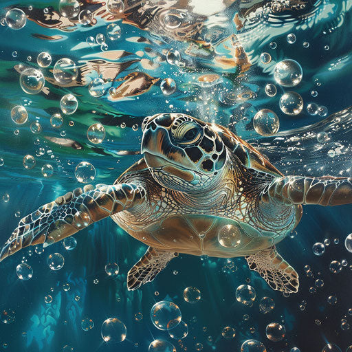 A sea turtle's journey from depth to the surface