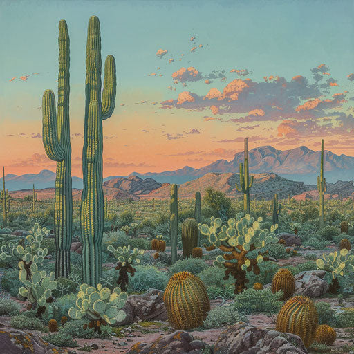 Serene desert at sunset