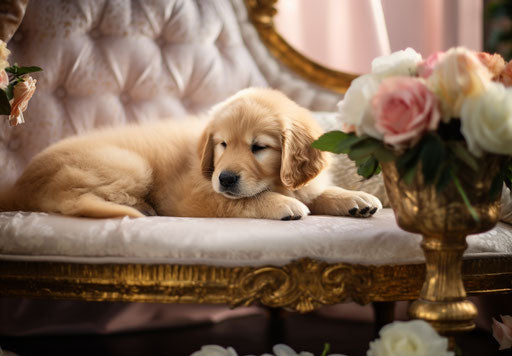 Golden retriever puppies for sale, vignetting style