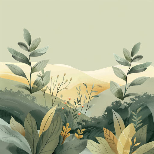 Environment clipart with flat, muted olive background