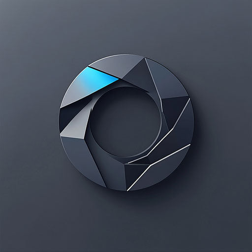 Modern DJ logo design with geometric disc symbol and clean typography on dark gray background