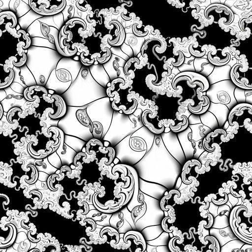 Illustrating Mathematical Beauty in a Fractal Pattern. Coloring Page